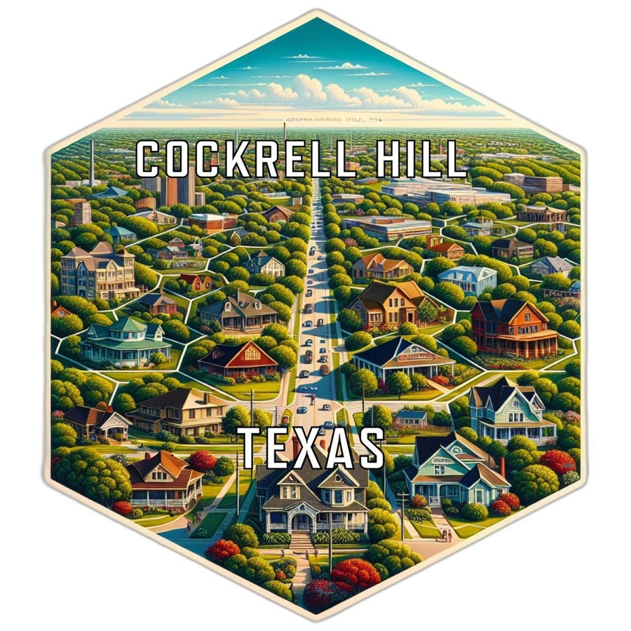 Cockrell Hill Texas Souvenir Travel Destination Die Cut Hexagon Fridge Magnet Image 1