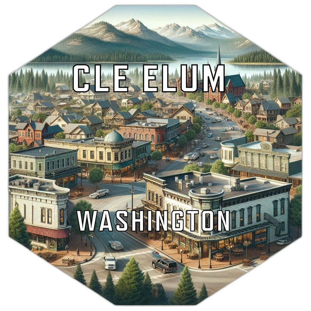 Cle Elum Washington Souvenir Travel Destination Die Cut Hexagon Fridge Magnet Image 1