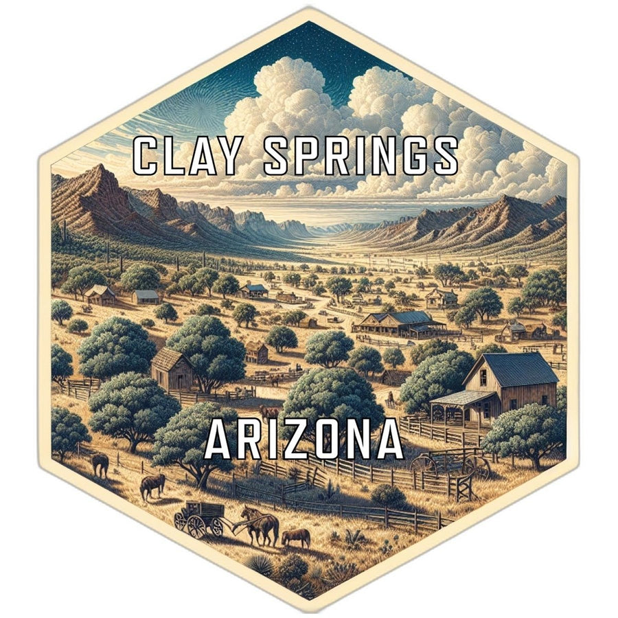 Clay Springs Arizona Souvenir Travel Destination Die Cut Hexagon Fridge Magnet Image 1