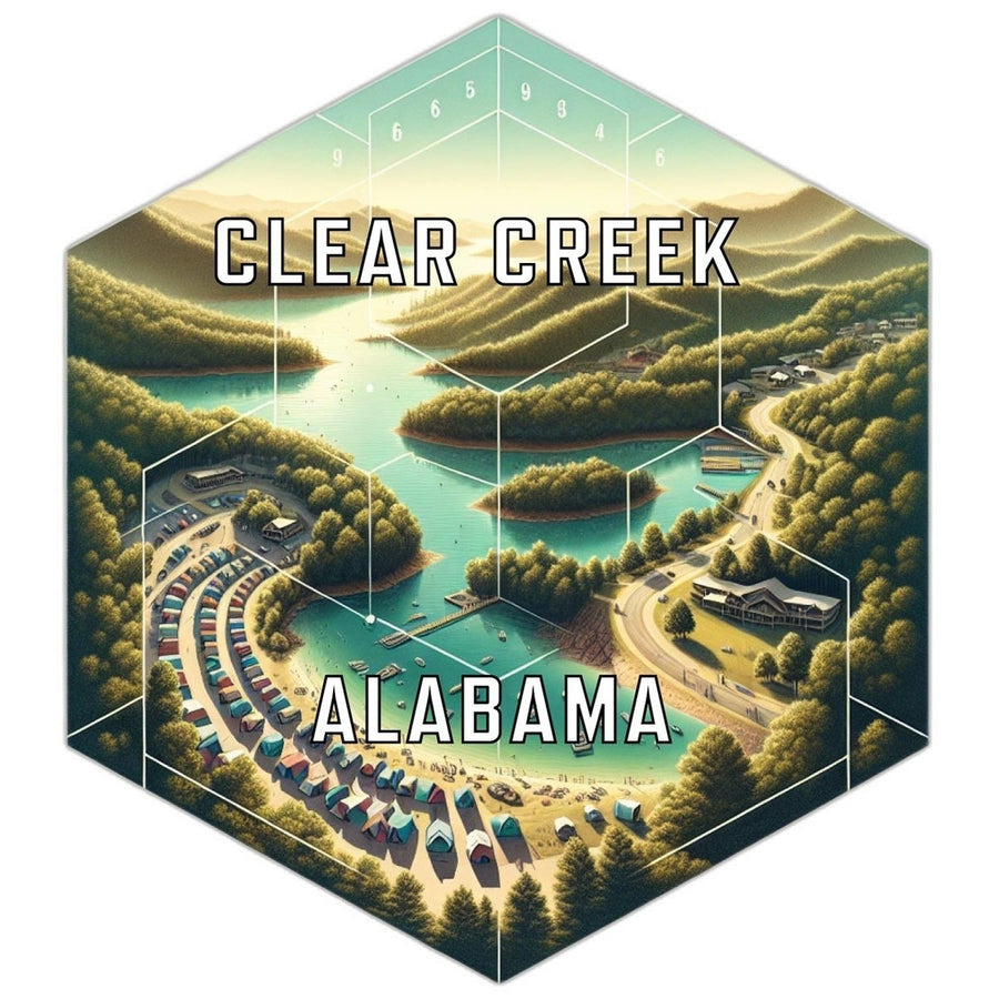 Clear Creek Alabama Souvenir Travel Destination Die Cut Hexagon Fridge Magnet Image 1