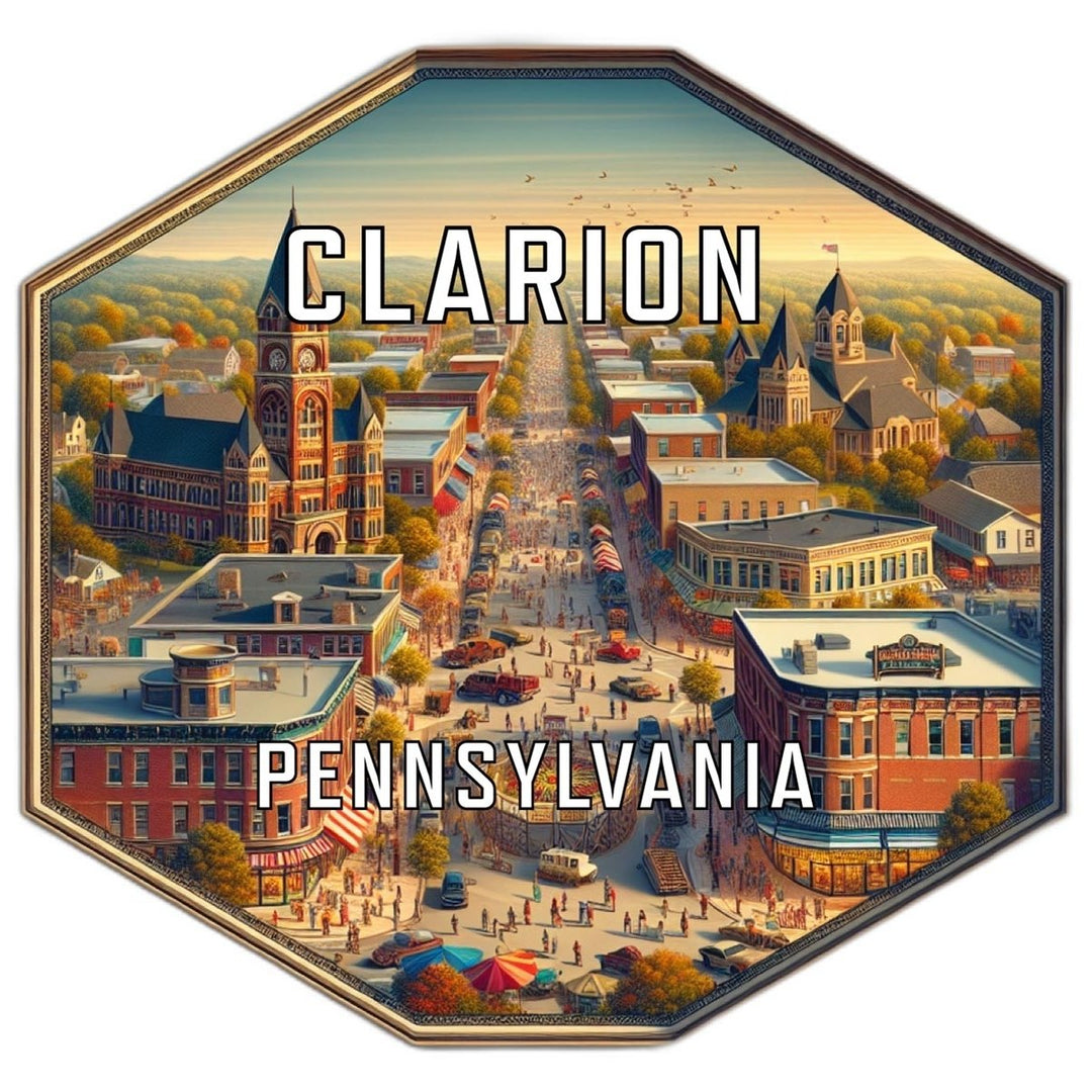 Clarion Pennsylvania Souvenir Travel Destination Die Cut Hexagon Fridge Magnet Image 1