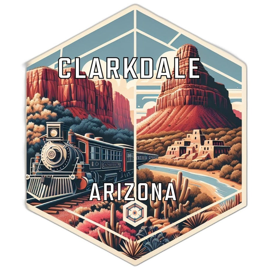 Clarkdale Arizona Souvenir Travel Destination Die Cut Hexagon Fridge Magnet Image 1