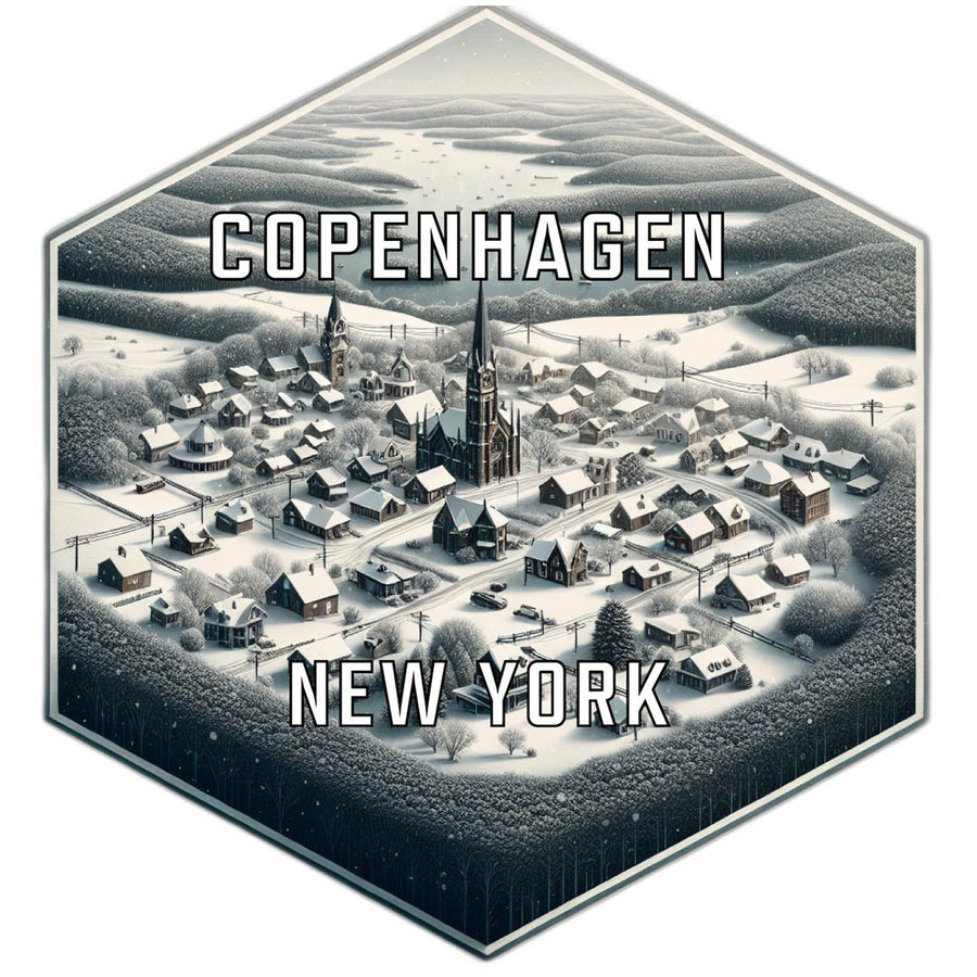 Copenhagen York Souvenir Travel Destination Die Cut Hexagon Fridge Magnet Image 1