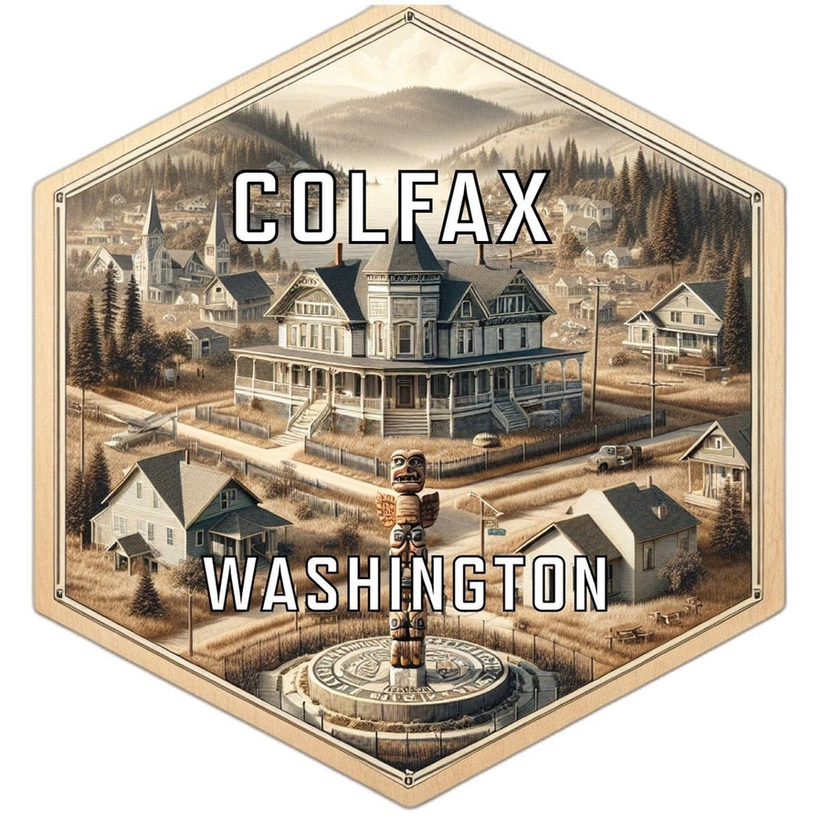 Colfax Washington Souvenir Travel Destination Die Cut Hexagon Fridge Magnet Image 1