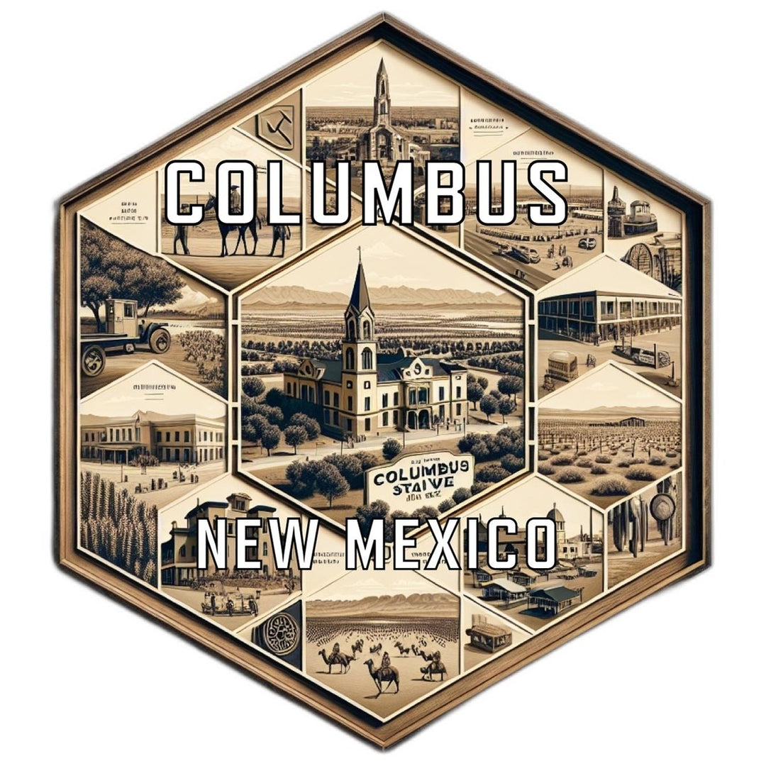 Columbus Mexico Souvenir Travel Destination Die Cut Hexagon Fridge Magnet Image 1