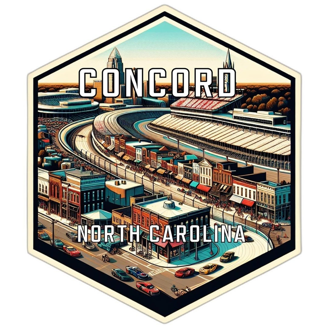 Concord North Carolina Souvenir Travel Destination Die Cut Hexagon Fridge Magnet Image 1