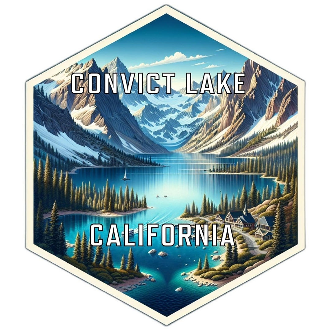 Convict Lake California Souvenir Travel Destination Die Cut Hexagon Fridge Magnet Image 1