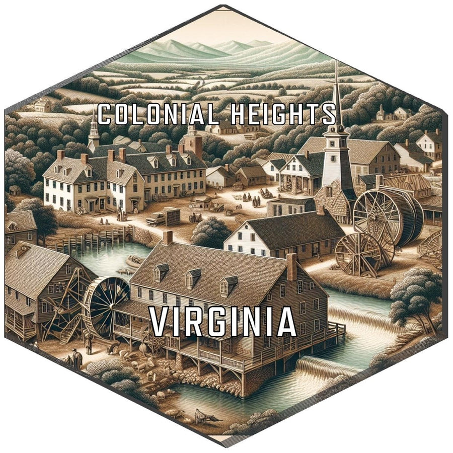 Colonial Heights Virginia Souvenir Travel Destination Die Cut Hexagon Fridge Magnet Image 1