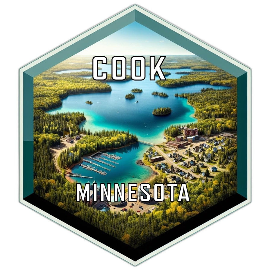 Cook Minnesota Souvenir Travel Destination Die Cut Hexagon Fridge Magnet Image 1