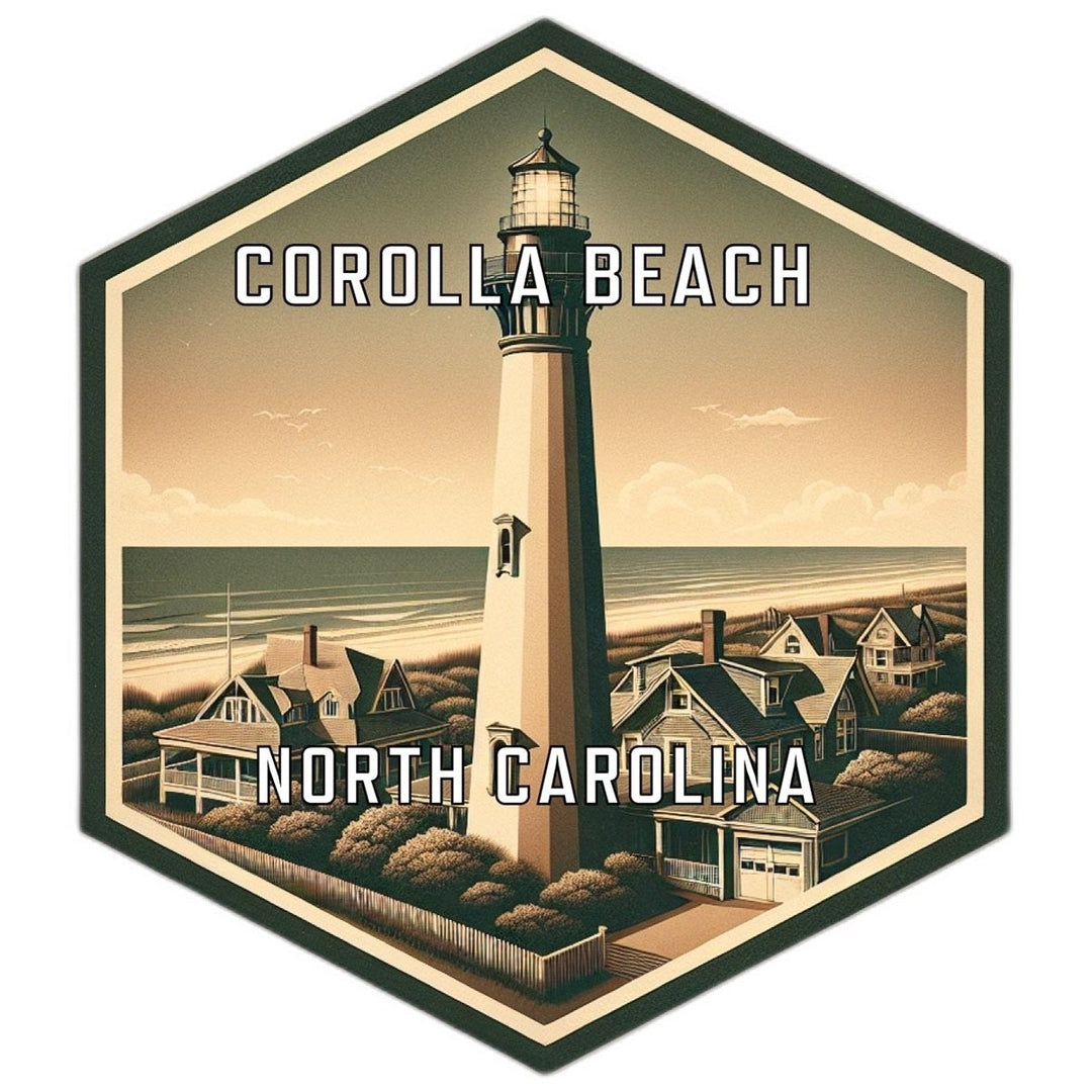 Corolla Beach North Carolina Souvenir Travel Destination Die Cut Hexagon Fridge Magnet Image 1