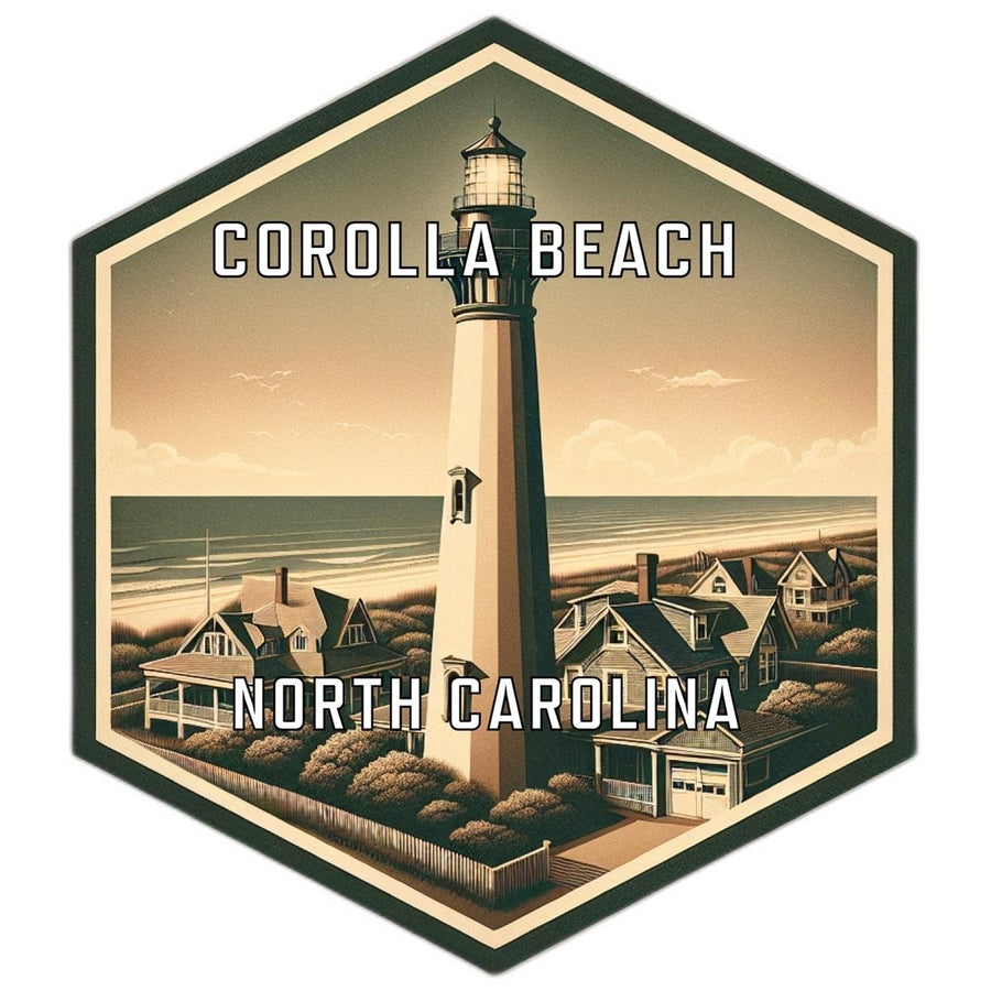 Corolla Beach North Carolina Souvenir Travel Destination Die Cut Hexagon Fridge Magnet Image 1