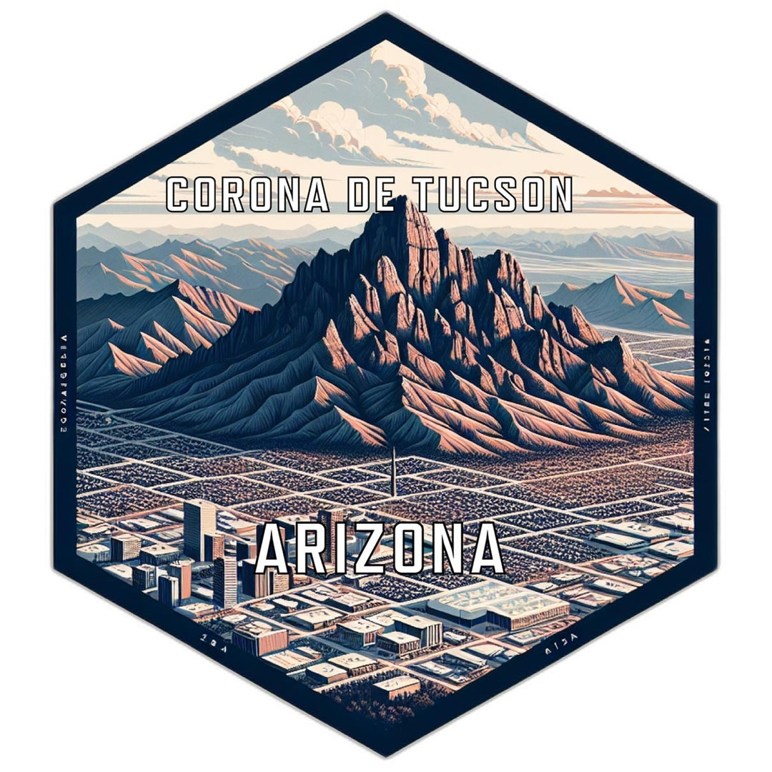 Corona De Tucson Arizona Souvenir Travel Destination Die Cut Hexagon Fridge Magnet Image 1