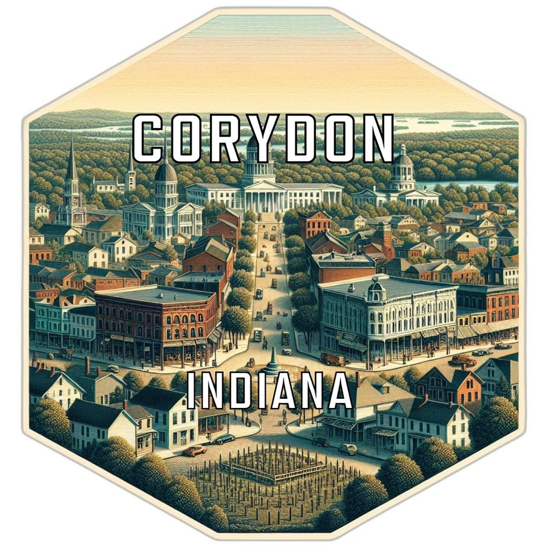 Corydon Indiana Souvenir Travel Destination Die Cut Hexagon Fridge Magnet Image 1