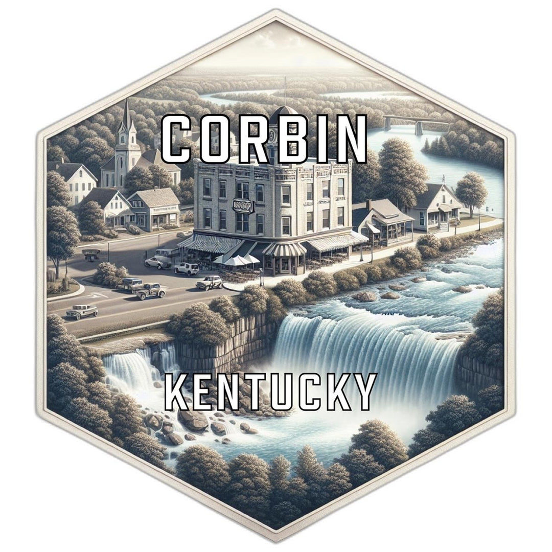 Corbin Kentucky Souvenir Travel Destination Die Cut Hexagon Fridge Magnet Image 1