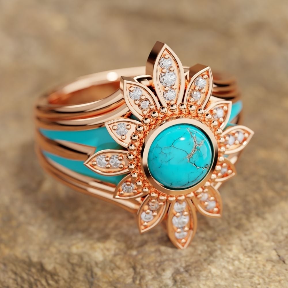 Serene Sunflower Ring Image 1