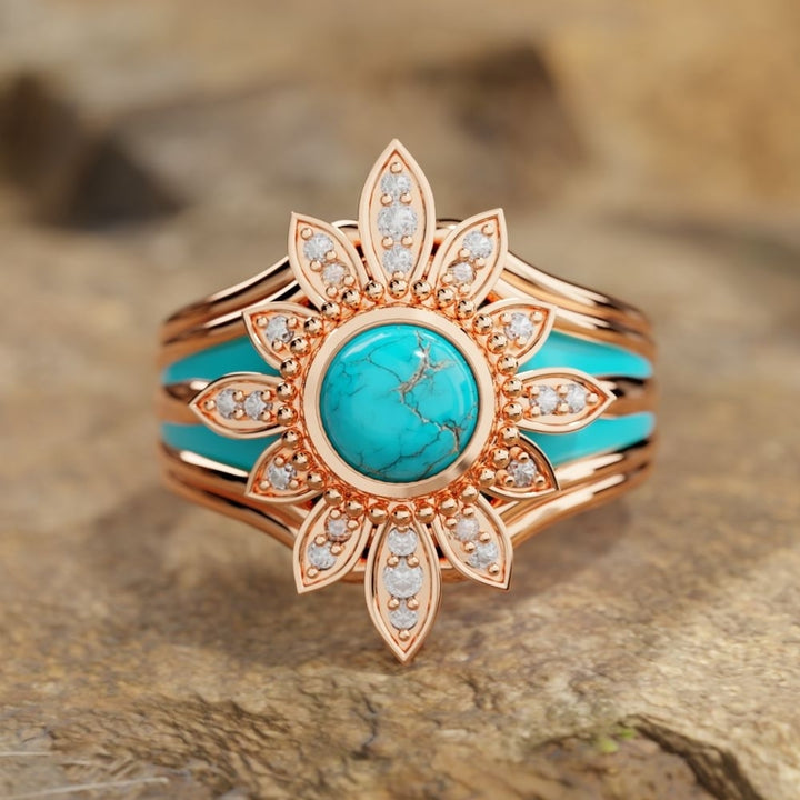 Serene Sunflower Ring Image 2