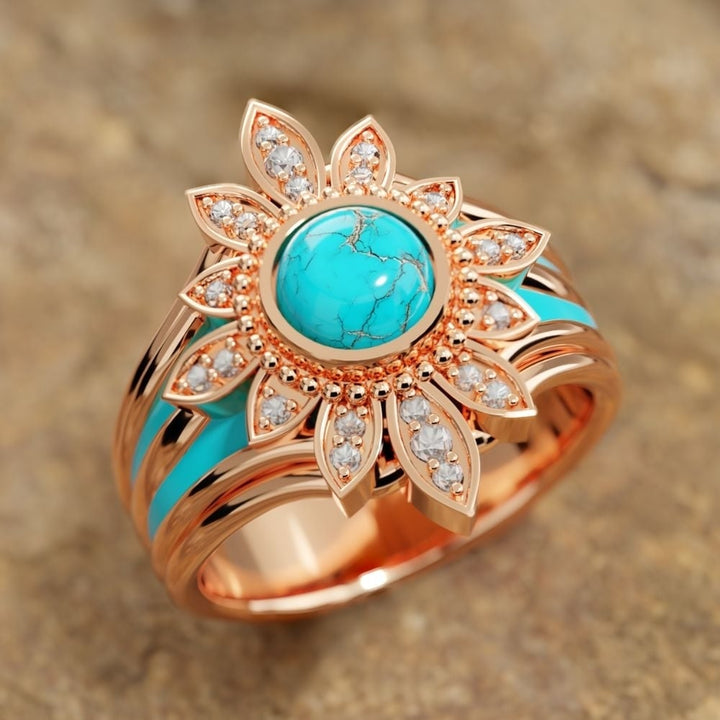 Serene Sunflower Ring Image 3