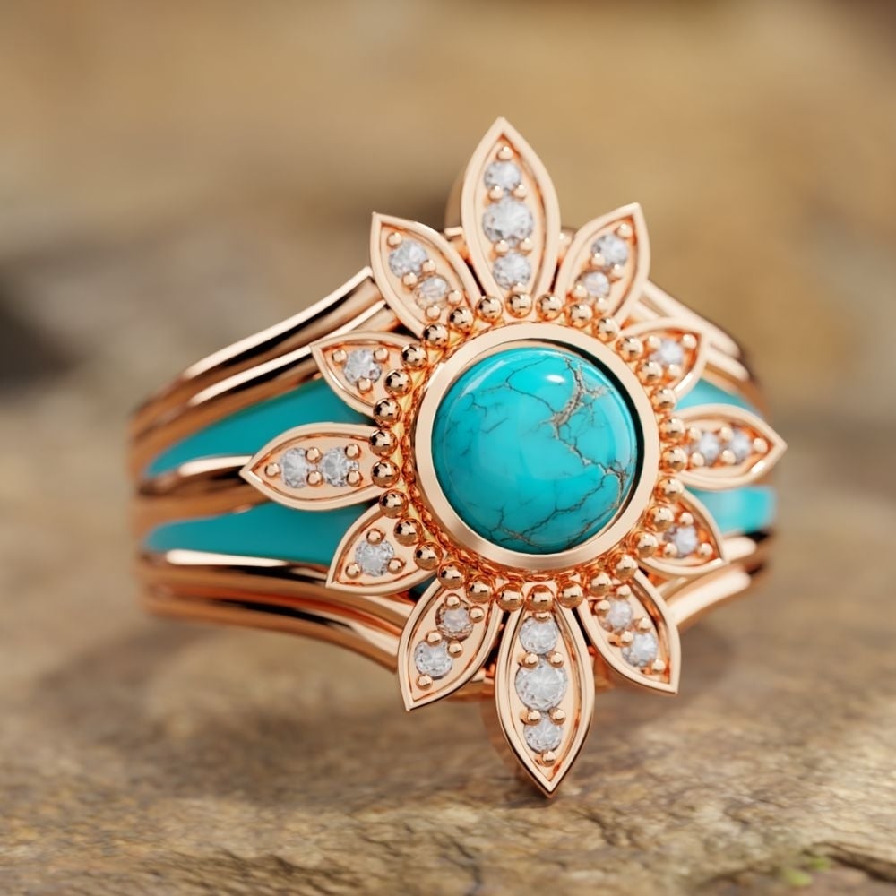 Serene Sunflower Ring Image 4