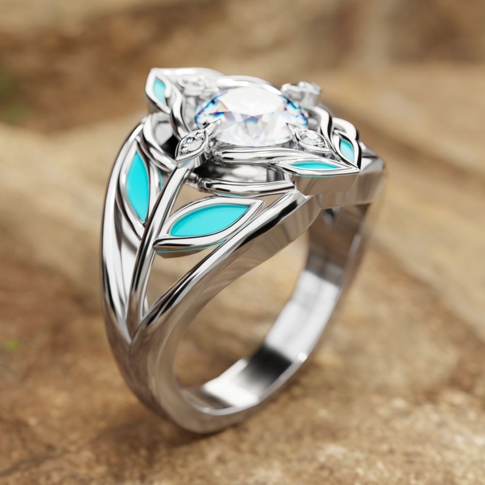 Blue Rose Ring Image 3