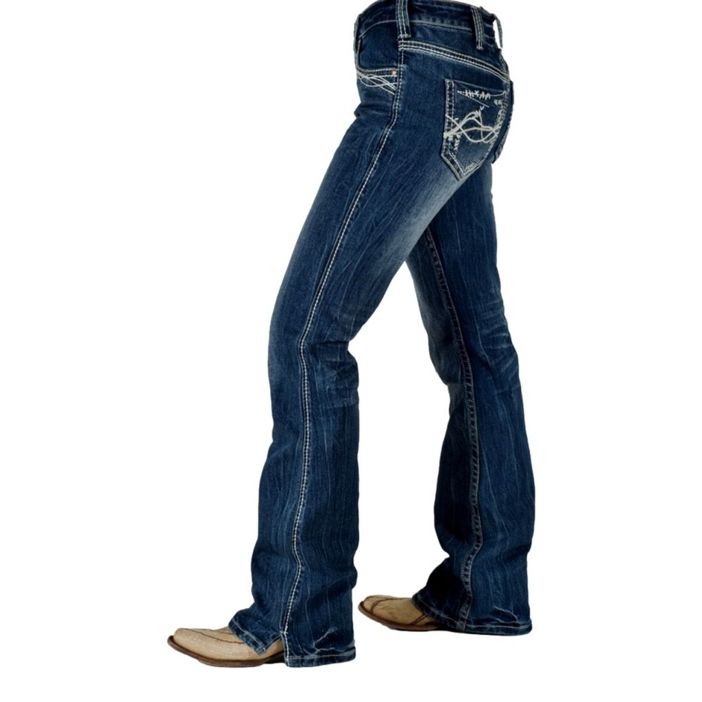 Cowgirl Tuff Western Jeans Womens Barbed Wire Dark Wash JBTARE Image 3