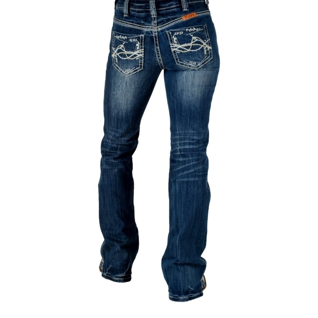 Cowgirl Tuff Western Jeans Womens Barbed Wire Dark Wash JBTARE Image 4