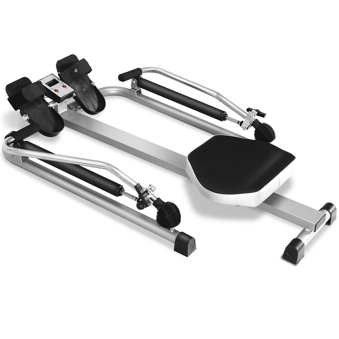 Total Motion Rower with LCD Monitor w/Adjustable Double Hydraulic Resistance Home Gym Image 9