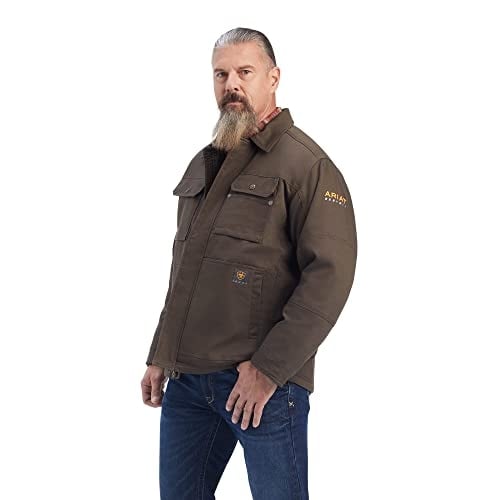 ARIAT Mens Rebar Duracanvas Sherpa-Lined Coat Image 1