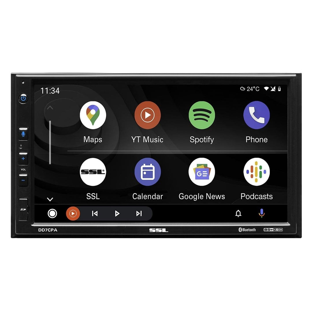 Double Din 7-Inch Car Stereo Touchscreen CarPlay Android Auto Bluetooth Audio and Calling No CD/DVD Player - Sound Storm Image 2