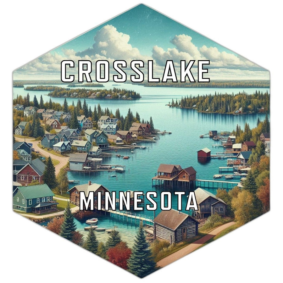 Crosslake Minnesota Souvenir Travel Destination Die Cut Hexagon Fridge Magnet Image 1