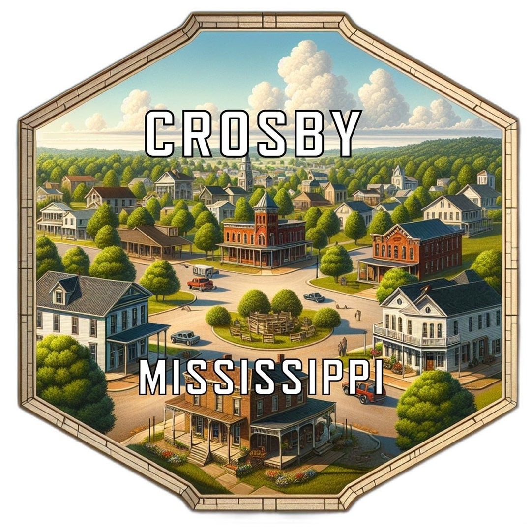 Crosby Mississippi Souvenir Travel Destination Die Cut Hexagon Fridge Magnet Image 1