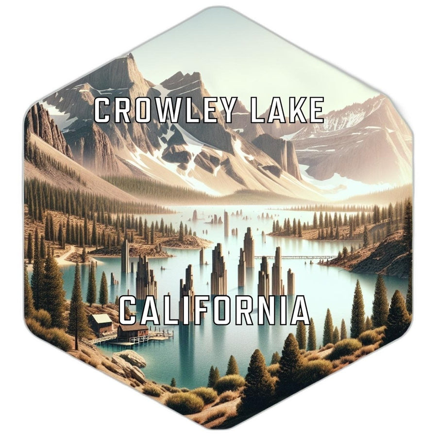 Crowley Lake California Souvenir Travel Destination Die Cut Hexagon Fridge Magnet Image 1