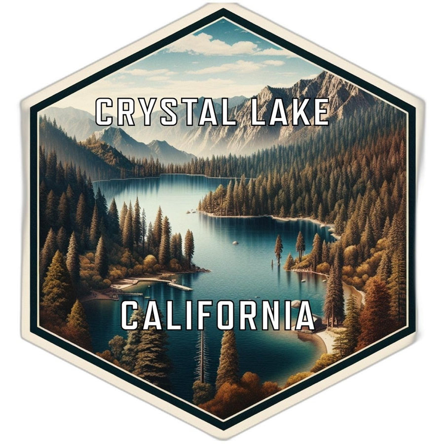 Crystal Lake California Souvenir Travel Destination Die Cut Hexagon Fridge Magnet Image 1