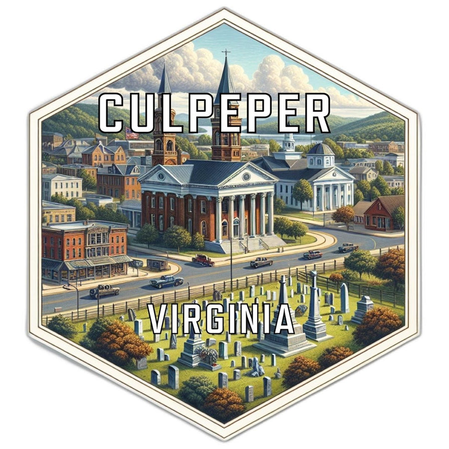 Culpeper Virginia Souvenir Travel Destination Die Cut Hexagon Fridge Magnet Image 1