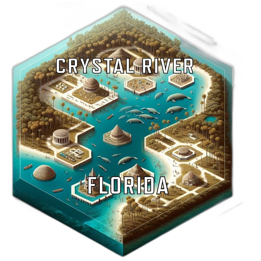 Crystal River Florida Souvenir Travel Destination Die Cut Hexagon Fridge Magnet Image 1