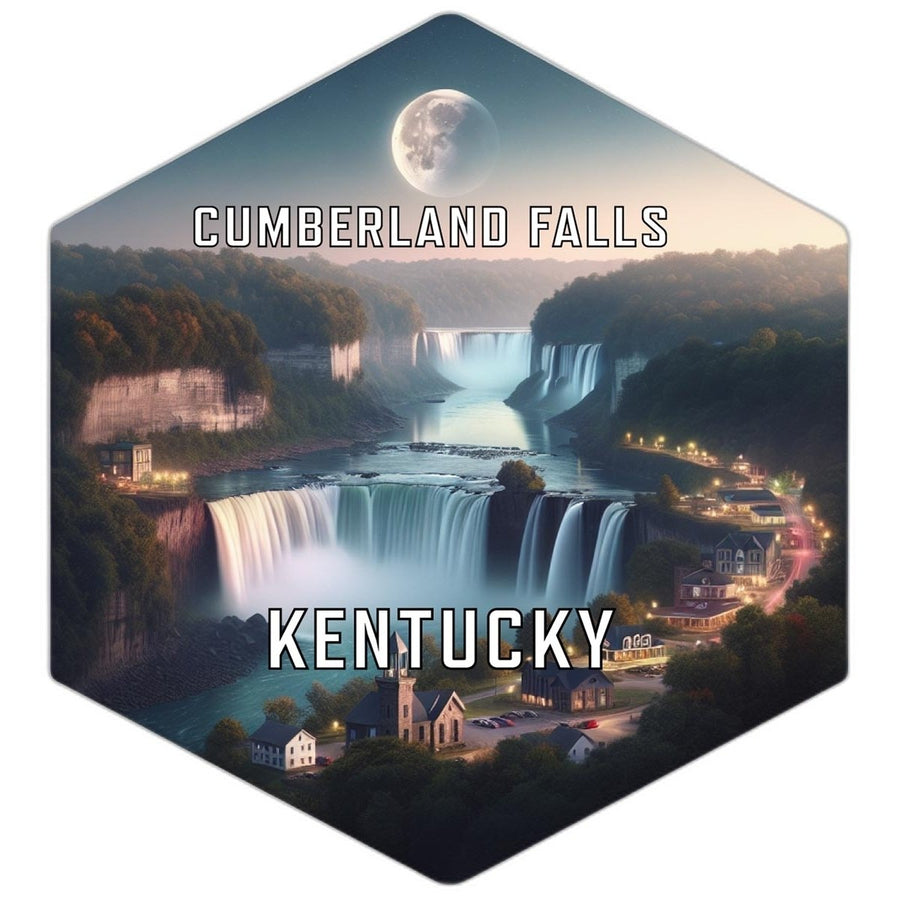 Cumberland Falls Kentucky Souvenir Travel Destination Die Cut Hexagon Fridge Magnet Image 1