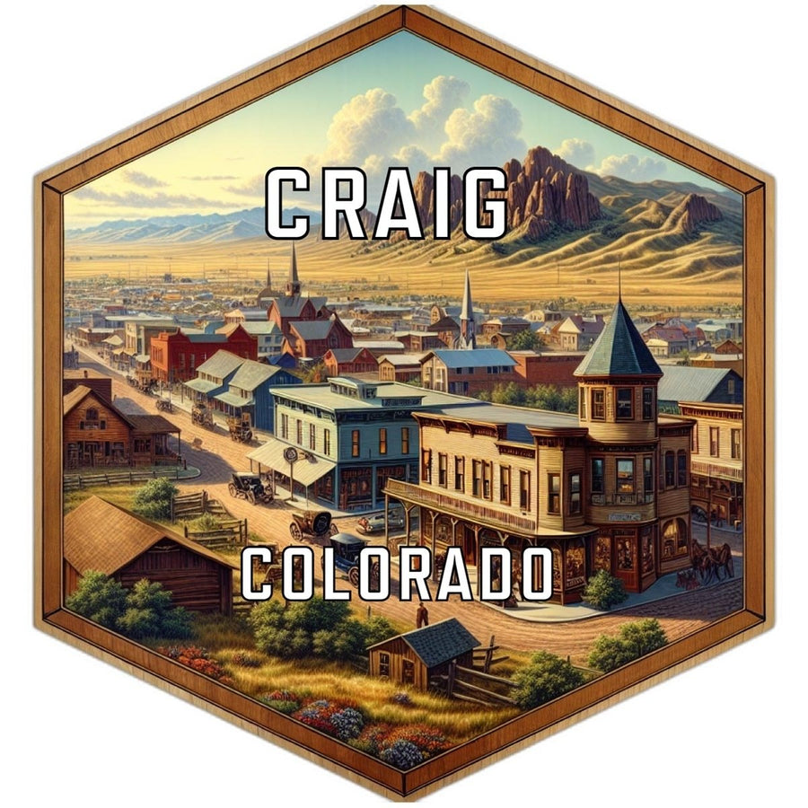 Craig Colorado Souvenir Travel Destination Die Cut Hexagon Fridge Magnet Image 1