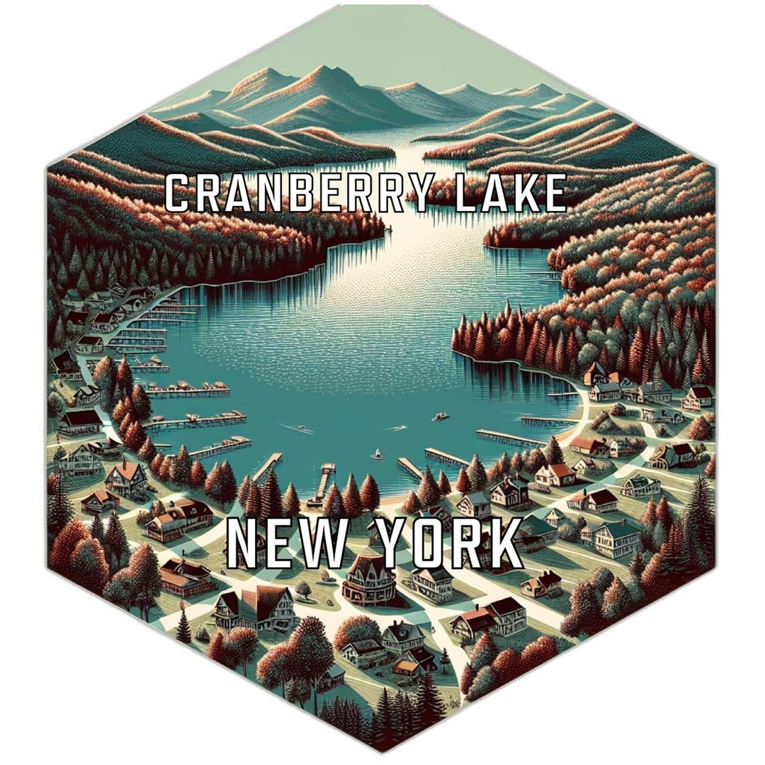 Cranberry Lake York Souvenir Travel Destination Die Cut Hexagon Fridge Magnet Image 1