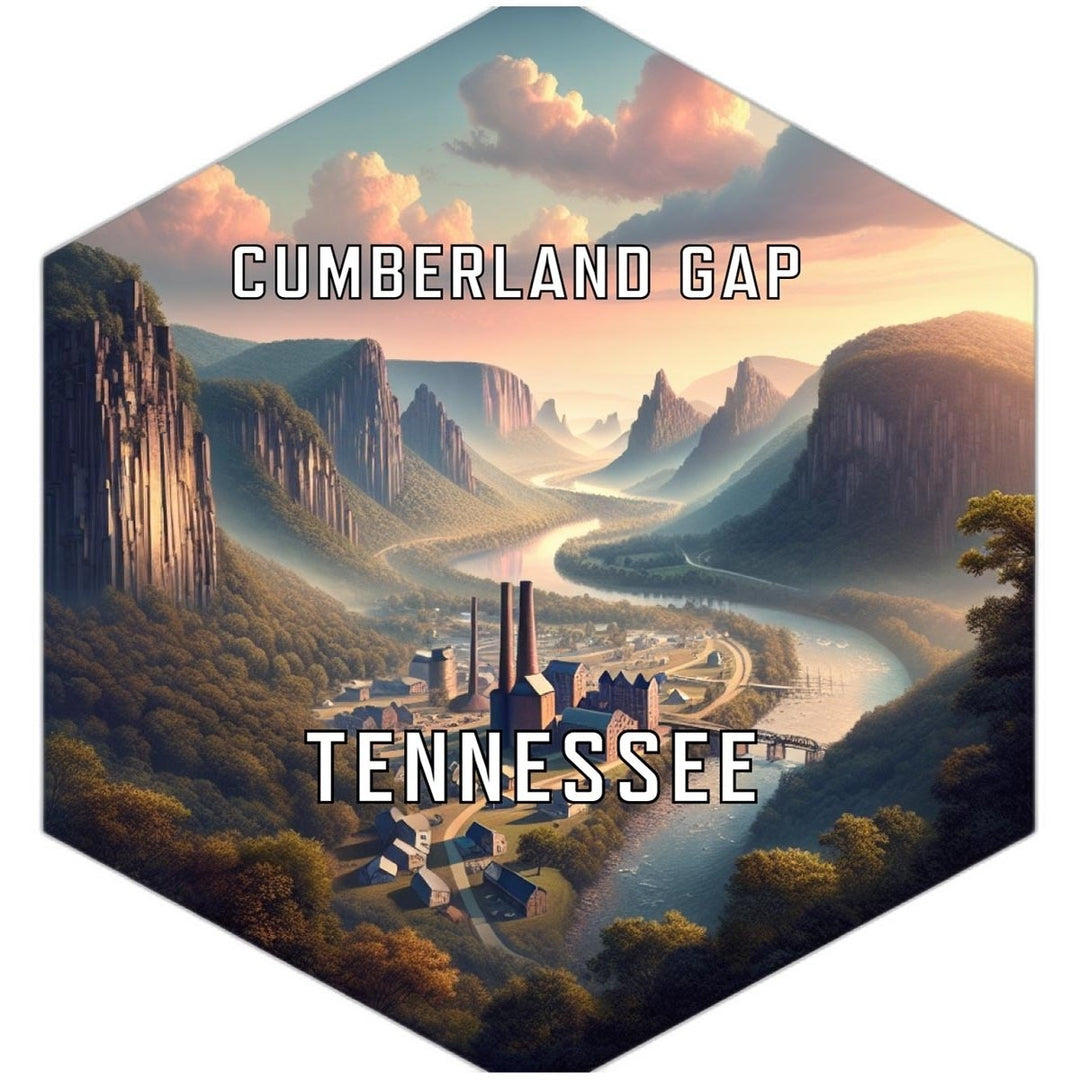 Cumberland Gap Tennessee Souvenir Travel Destination Die Cut Hexagon Fridge Magnet Image 1