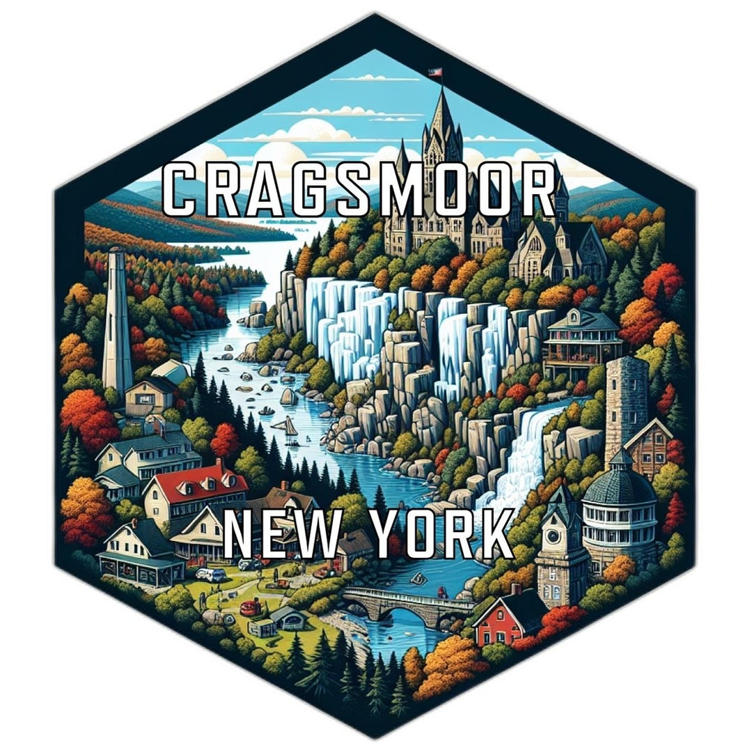 Cragsmoor York Souvenir Travel Destination Die Cut Hexagon Fridge Magnet Image 1