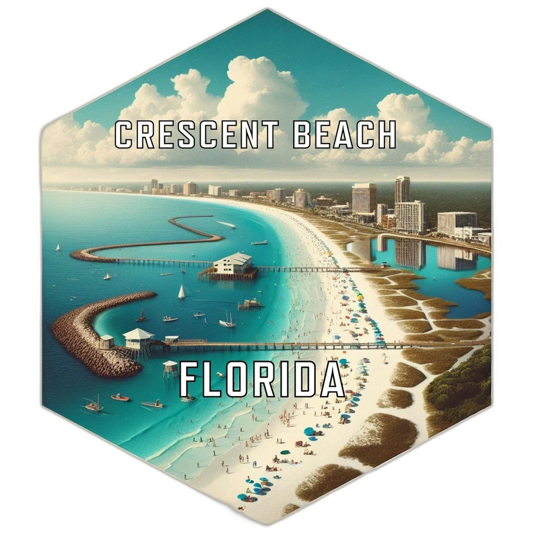 Crescent Beach Florida Souvenir Travel Destination Die Cut Hexagon Fridge Magnet Image 1