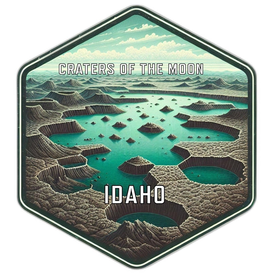 Craters Of The Moon Idaho Souvenir Travel Destination Die Cut Hexagon Fridge Magnet Image 1