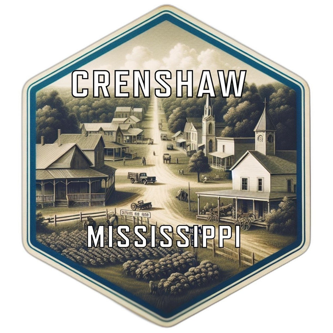 Crenshaw Mississippi Souvenir Travel Destination Die Cut Hexagon Fridge Magnet Image 1