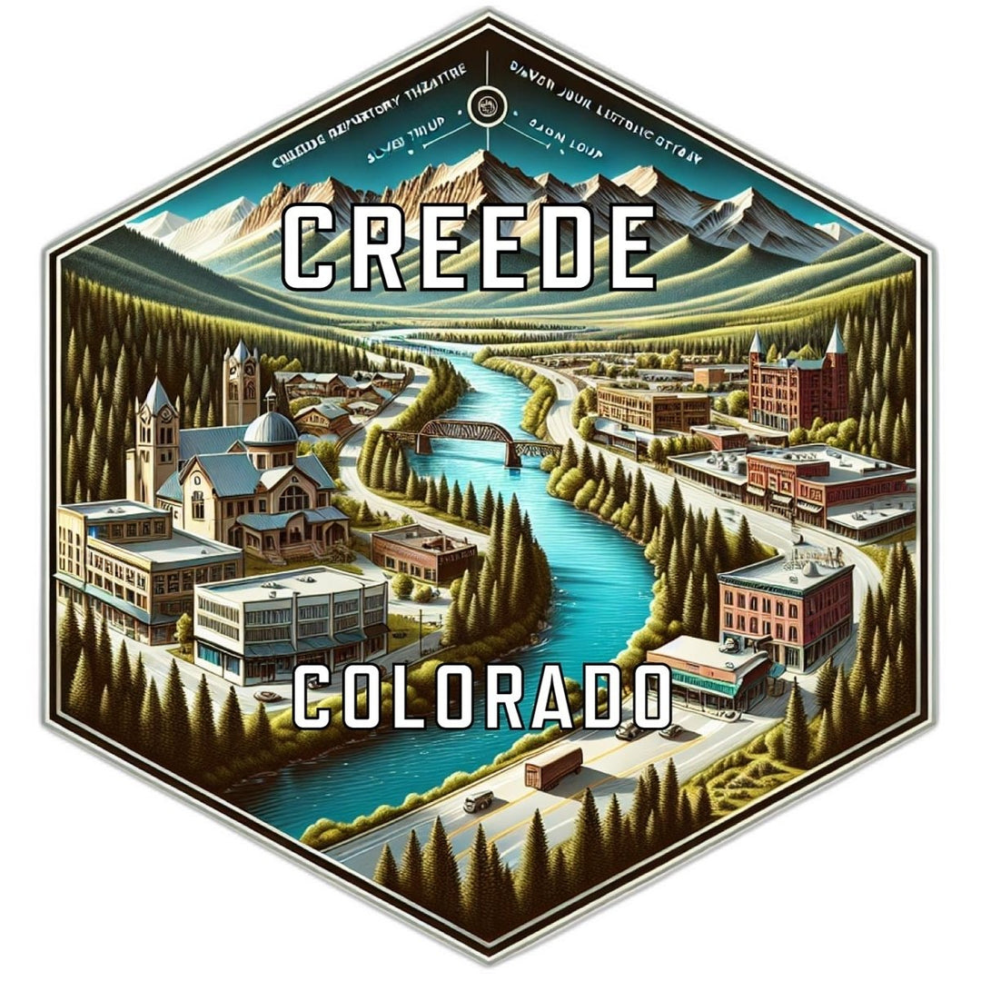 Creede Colorado Souvenir Travel Destination Die Cut Hexagon Fridge Magnet Image 1