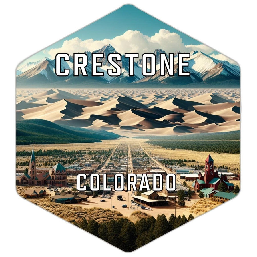 Crestone Colorado Souvenir Travel Destination Die Cut Hexagon Fridge Magnet Image 1