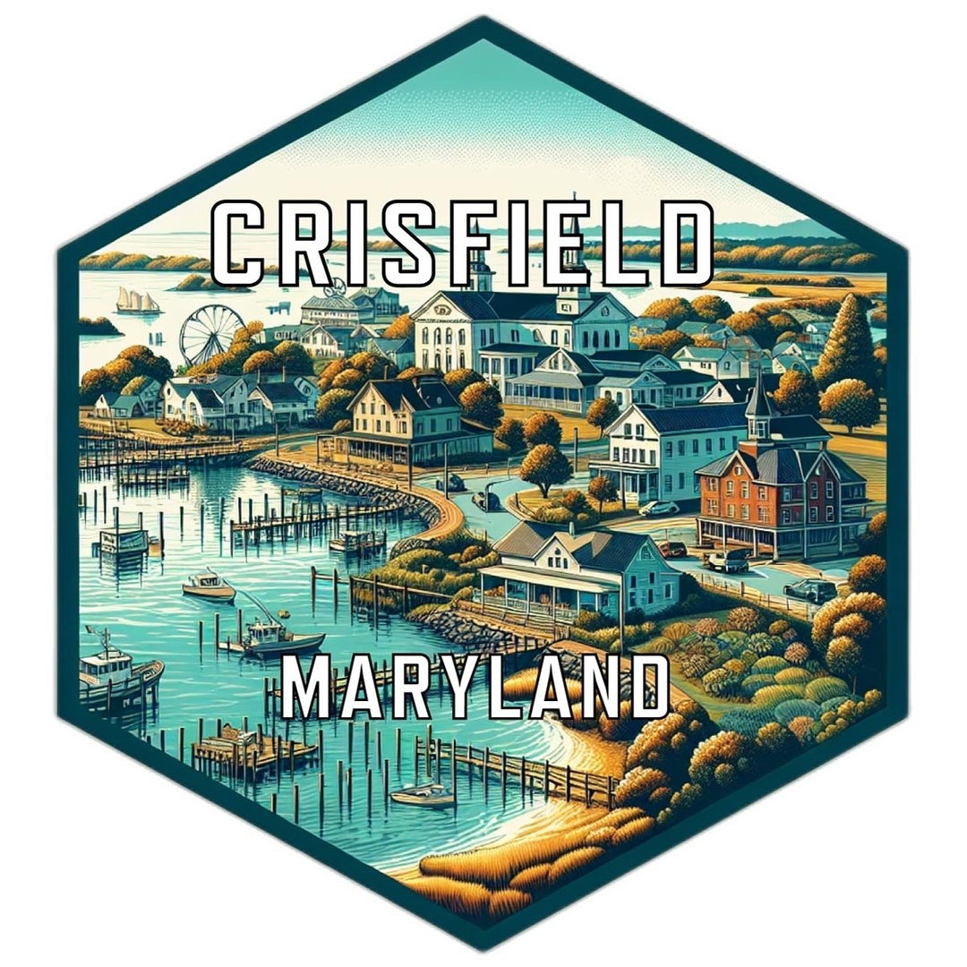 Crisfield Maryland Souvenir Travel Destination Die Cut Hexagon Fridge Magnet Image 1