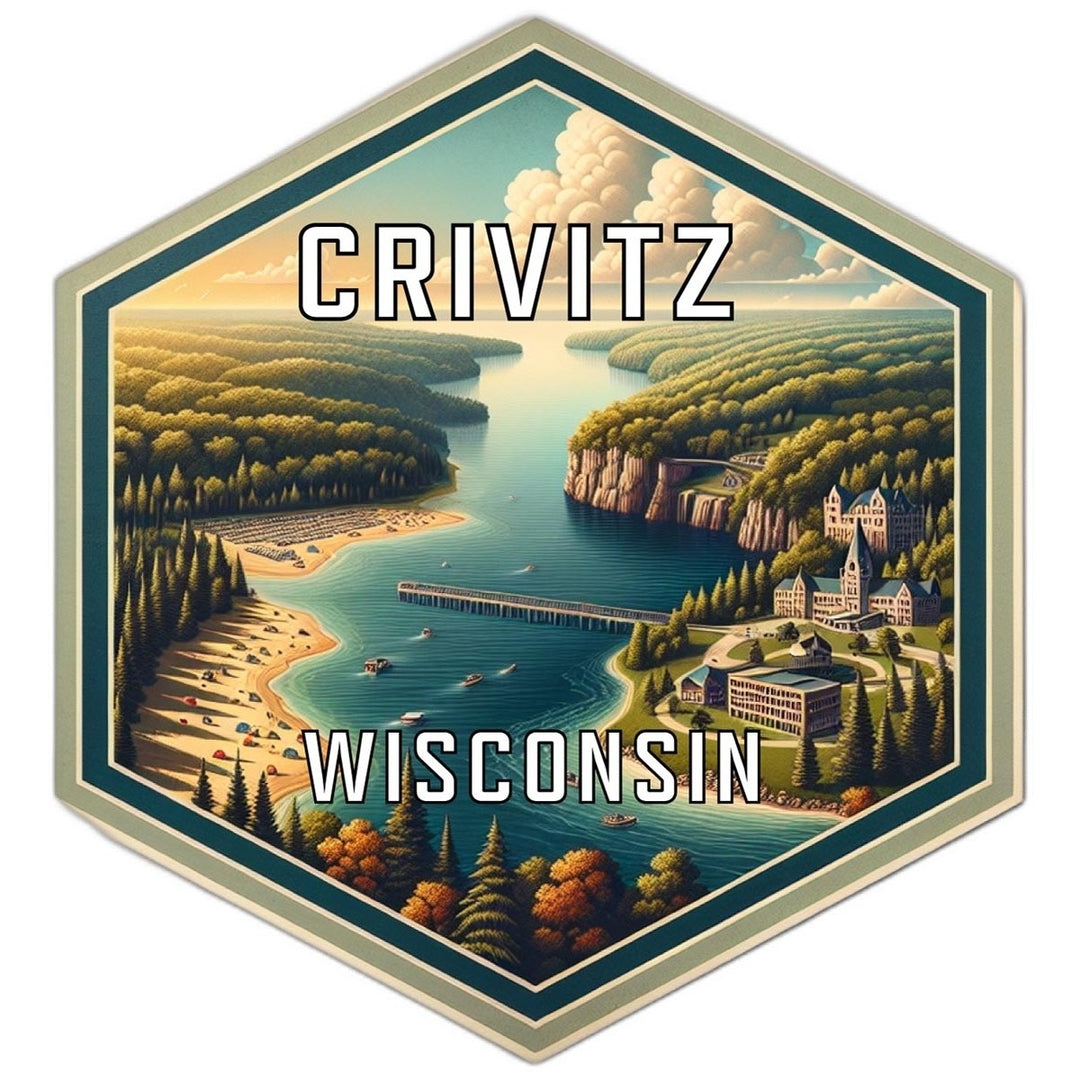 Crivitz Wisconsin Souvenir Travel Destination Die Cut Hexagon Fridge Magnet Image 1