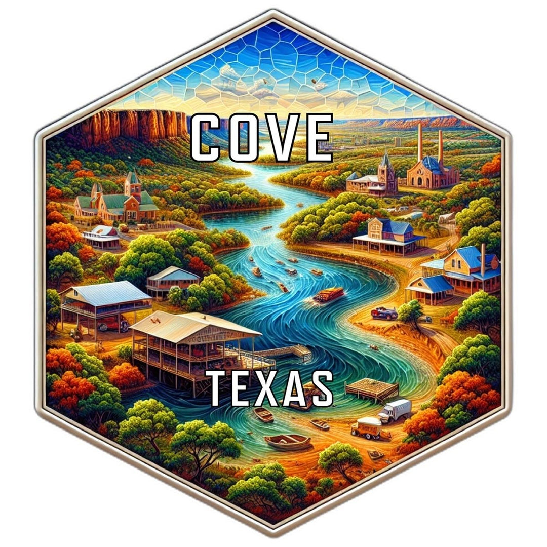 Cove Texas Souvenir Travel Destination Die Cut Hexagon Fridge Magnet Image 1