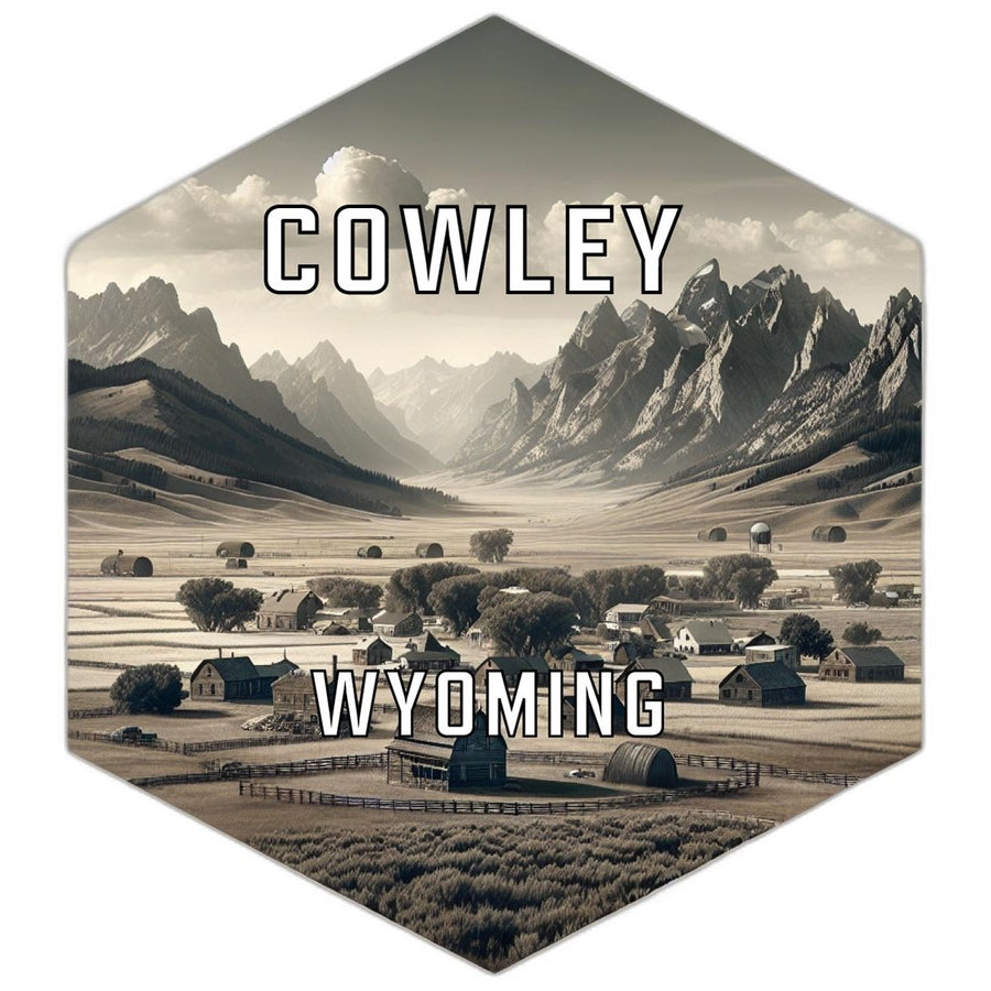 Cowley Wyoming Souvenir Travel Destination Die Cut Hexagon Fridge Magnet Image 1