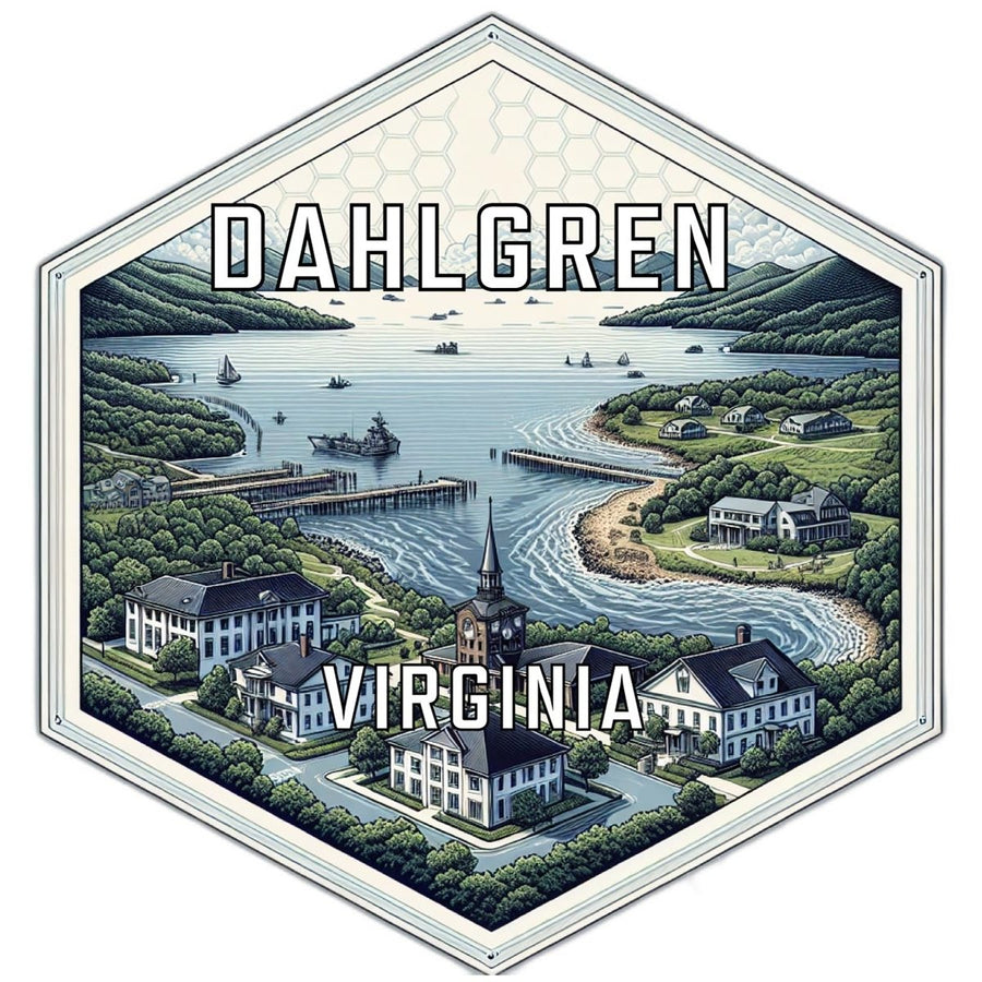 Dahlgren Virginia Souvenir Travel Destination Die Cut Hexagon Fridge Magnet Image 1