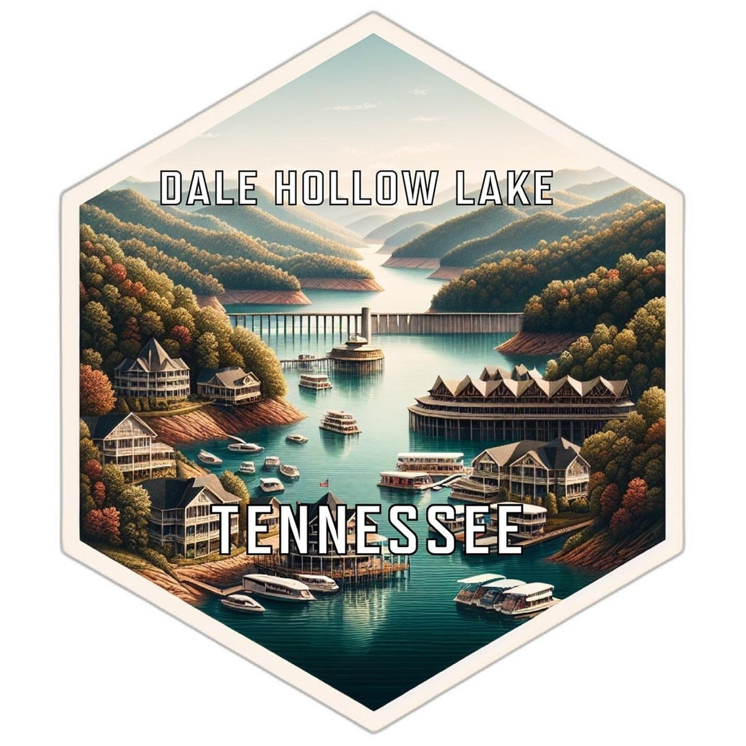 Dale Hollow Lake Tennessee Souvenir Travel Destination Die Cut Hexagon Fridge Magnet Image 1